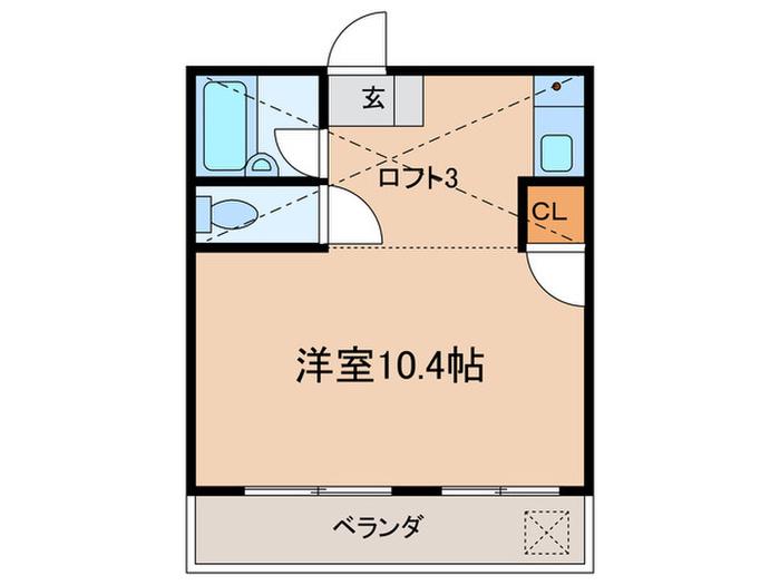 グリーンコートAI(ワンルーム/2階)の間取り写真