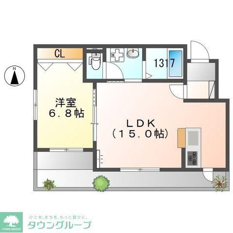 N&TII(1LDK/2階)の間取り写真