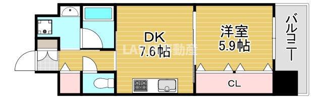 パトリス城東中央(1LDK/2階)の間取り写真