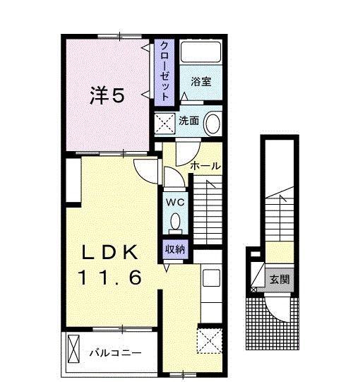 ルシアーノ(1LDK/2階)の間取り写真