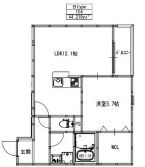 EIJU蒲生4丁目(1LDK/2階)の間取り写真