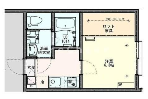 KLEISひばりヶ丘II(1K/2階)の間取り写真