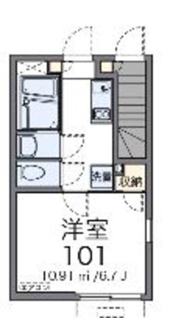 クレイノ葵芳 2号館(1K/2階)の間取り写真