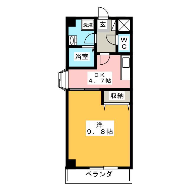 グレイス第8マンション(1DK/2階)の間取り写真