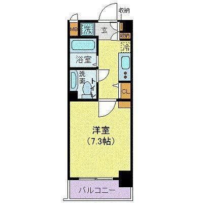 ステージグランデ市谷薬王寺(1K/2階)の間取り写真