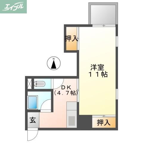 サンジェルマン番町(1DK/2階)の間取り写真