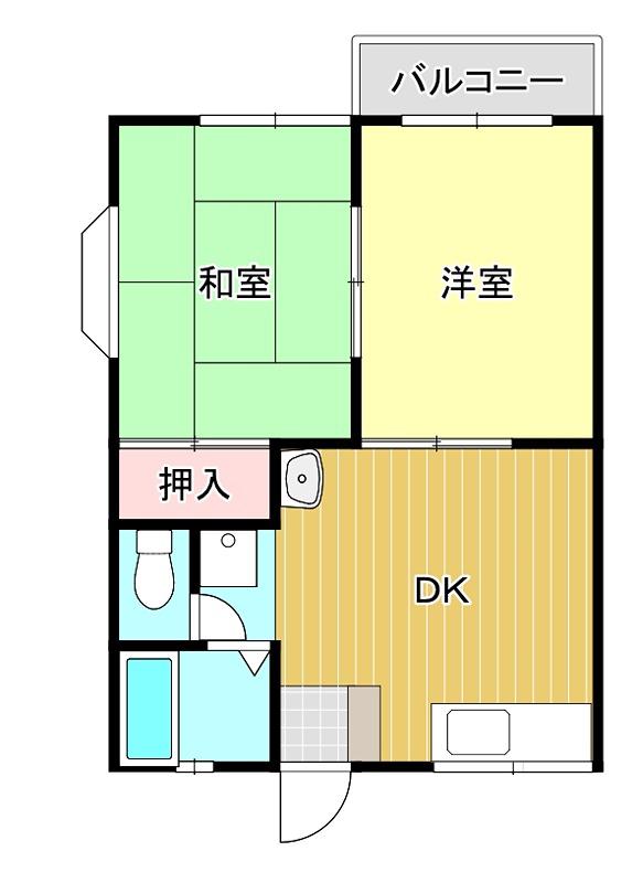 ルピナスAKI(2DK/2階)の間取り写真