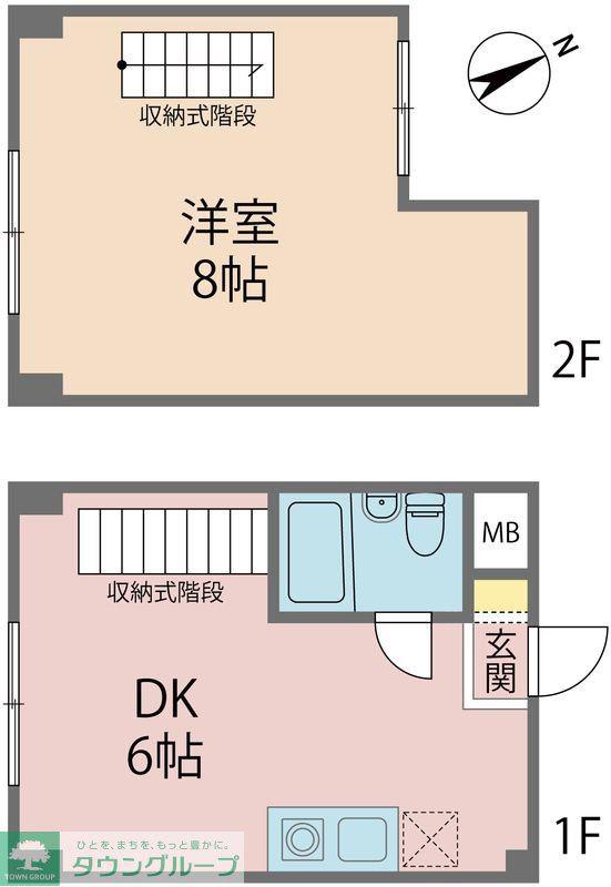 ジーアイハイツ湊A(1DK/2階)の間取り写真