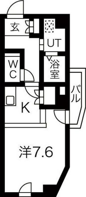 リエス上ノ宮(ワンルーム/6階)の間取り写真