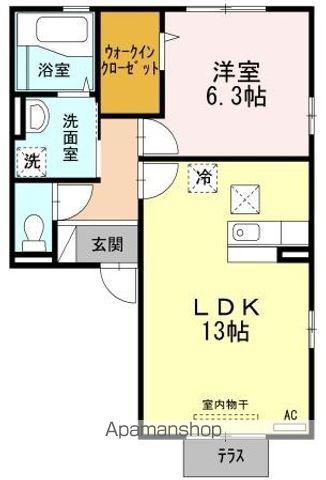 セジュール・シャルマン(1LDK/1階)の間取り写真