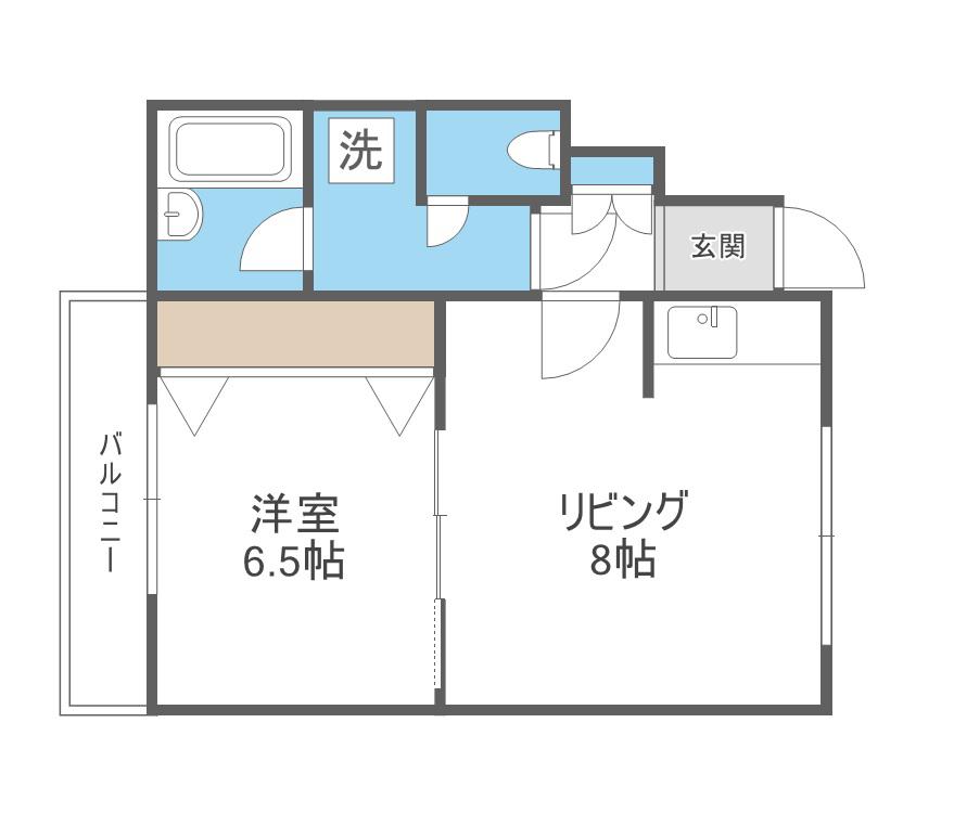 レイソル発寒(1LDK/2階)の間取り写真