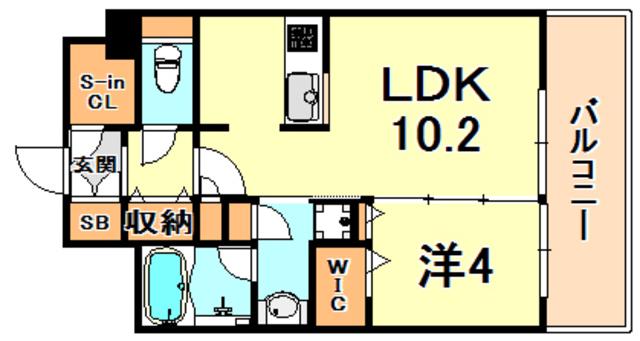 アーバネックス神戸六甲(1LDK/6階)の間取り写真