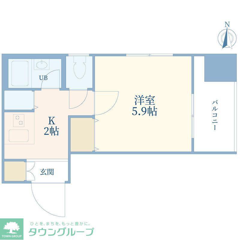 サンパティーク広尾(1K/5階)の間取り写真