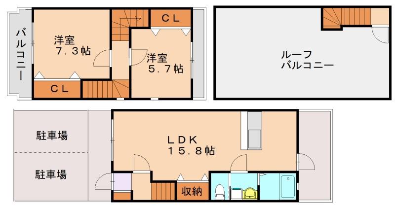 MRE伊賀 桜館(2LDK/1階)の間取り写真
