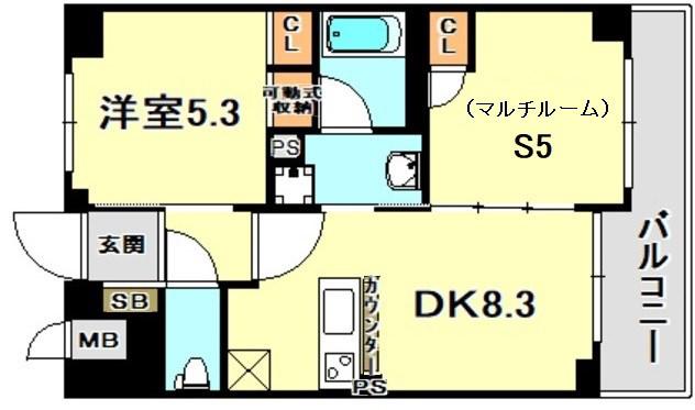 エステムプラザ神戸西Ⅳインフィニティ(1DK/5階)の間取り写真