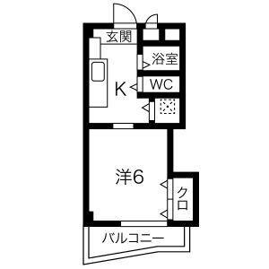 オクトー玉川(1K/2階)の間取り写真