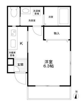 メルベーユ小石川(1K/1階)の間取り写真