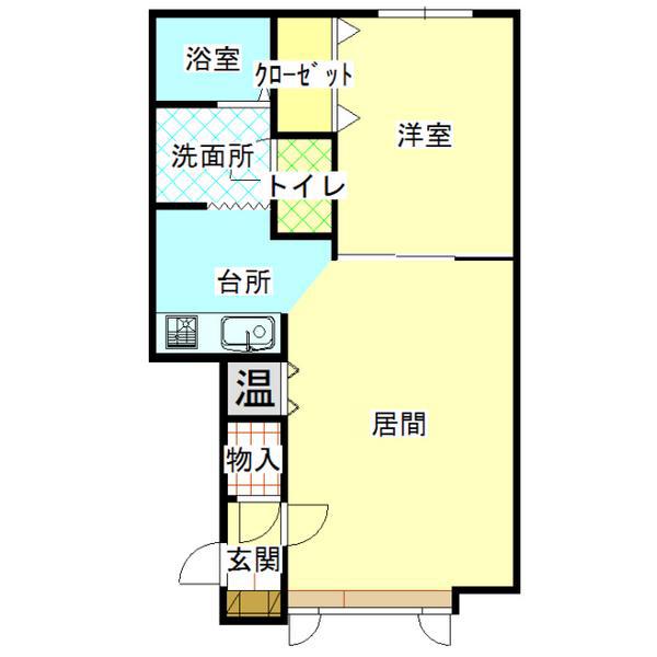 ＪＲ石北本線 南永山駅 徒歩23分 2階建 築21年(1LDK/1階)の間取り写真