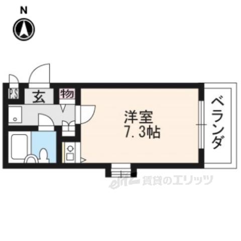 DETOM-1西陣Ⅱ(1K/4階)の間取り写真