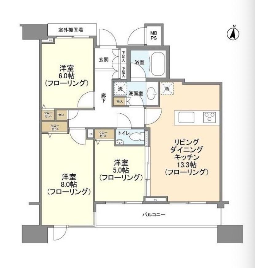 HF白金高輪レジデンス(3LDK/6階)の間取り写真