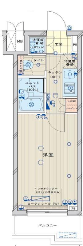 パティーナ池袋(1K/4階)の間取り写真