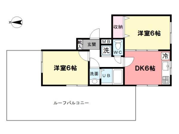 PACE(2DK/4階)の間取り写真