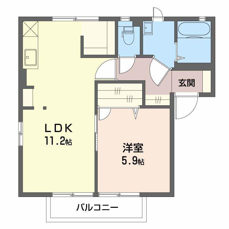 フレグランス絢香(2DK/1階)の間取り写真