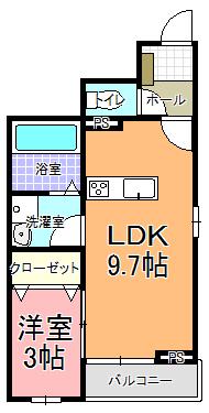 クリサンサマム(1LDK/1階)の間取り写真