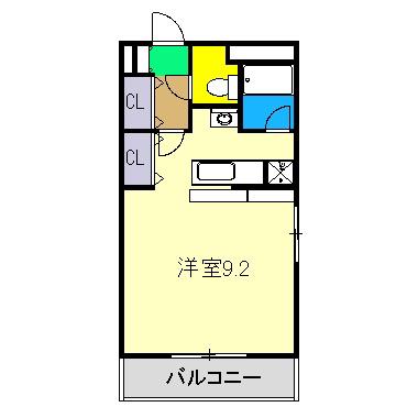 リバーハイツ二葉(ワンルーム/4階)の間取り写真