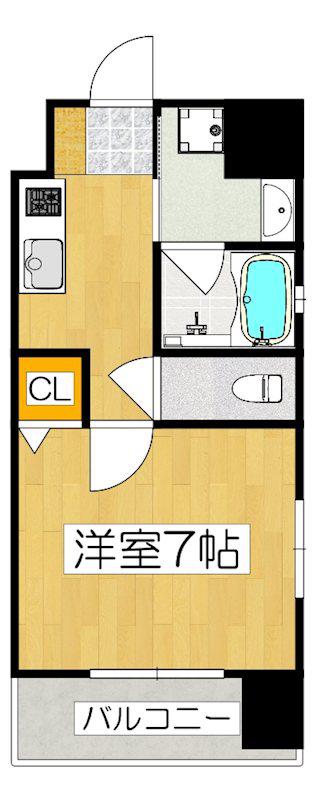 ベラジオレガシー京都西七条(1K/7階)の間取り写真