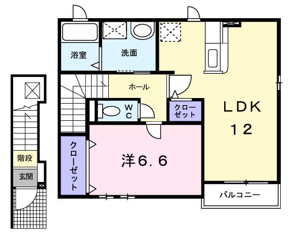 PULITO小池(1LDK/2階)の間取り写真