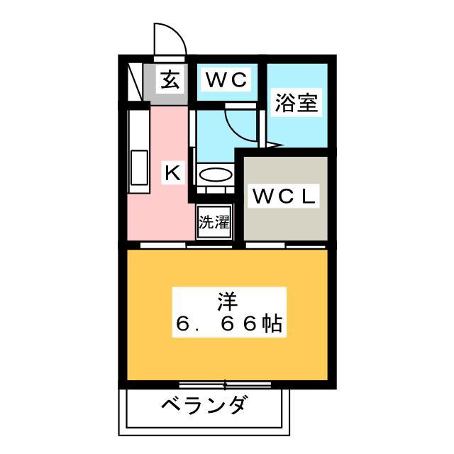 コーラルヒルズ東戸塚シングルステージ(1K/1階)の間取り写真
