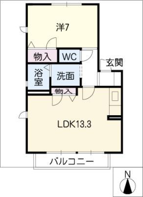 コート・ソレアード(1LDK/1階)の間取り写真