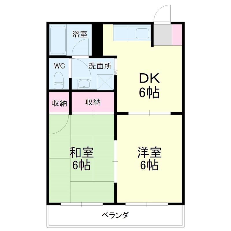 ストークハイムIII(2DK/2階)の間取り写真