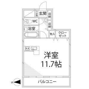 ラ・パルフェド・アフェール(ワンルーム/2階)の間取り写真