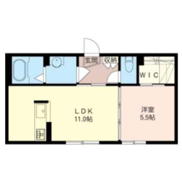 プランドール(1LDK/2階)の間取り写真