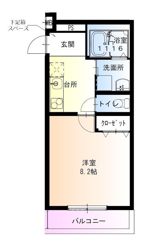 フジパレス尼崎三反田3番館(1K/2階)の間取り写真