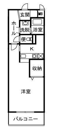 ヴィラ ペンディーオ(ワンルーム/2階)の間取り写真