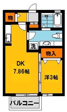 ニュービラーズ(1DK/1階)の間取り写真