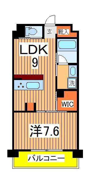 ART RESIDENCE IN OOTAKA‐NO‐MORI B棟(1LDK/1階)の間取り写真