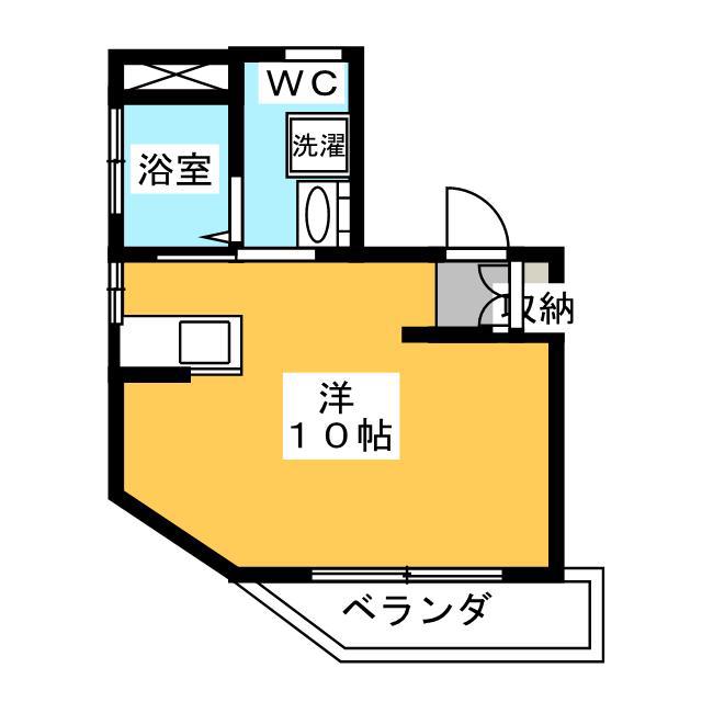 菅原ハイツ(ワンルーム/2階)の間取り写真