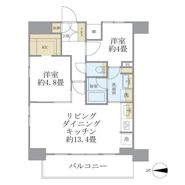 デュオフラッツ葛西(2LDK/15階)の間取り写真