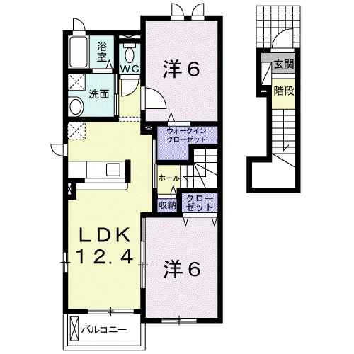モデルノブローテC(2LDK/2階)の間取り写真