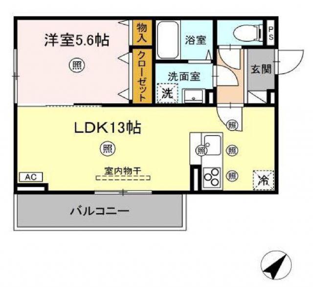 AMレジデンス出雲(1LDK/2階)の間取り写真