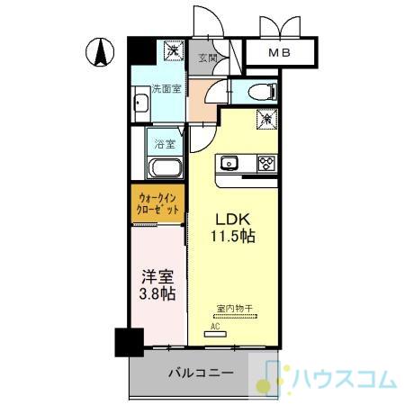 グランコート茨木永代町(1LDK/4階)の間取り写真