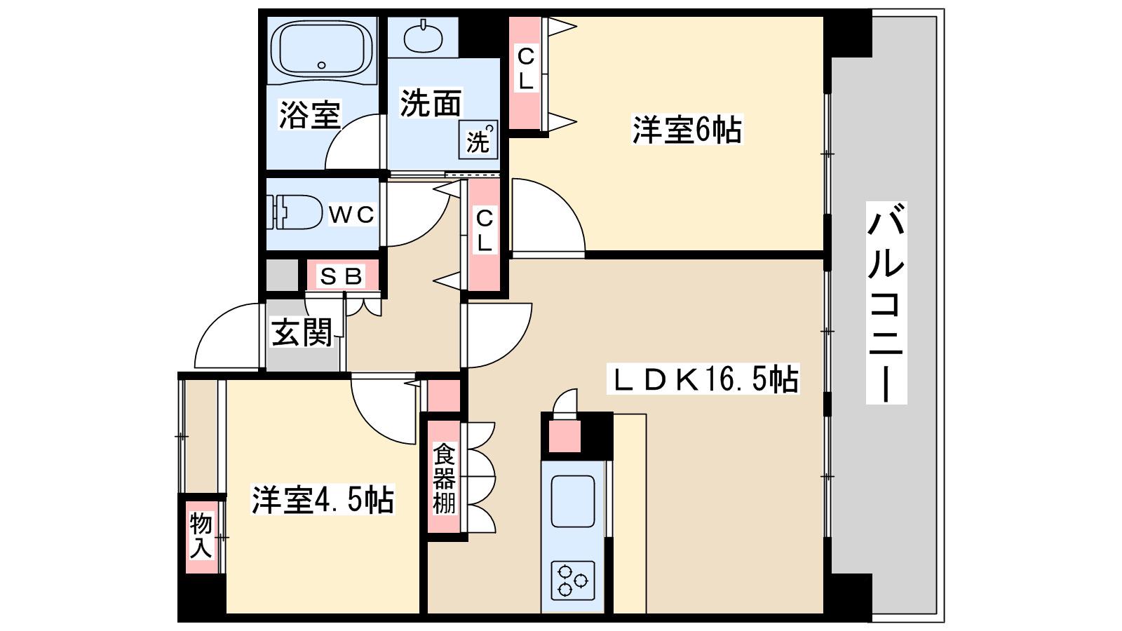 ファミール新大阪ネクス都(2LDK/13階)の間取り写真
