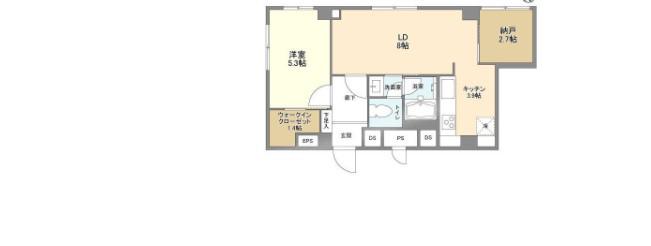 ベルファン西麻布(1LDK/3階)の間取り写真