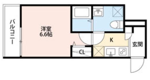 シャトーレ南巽(1K/1階)の間取り写真