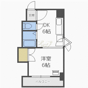 吉田ビル(1DK/9階)の間取り写真