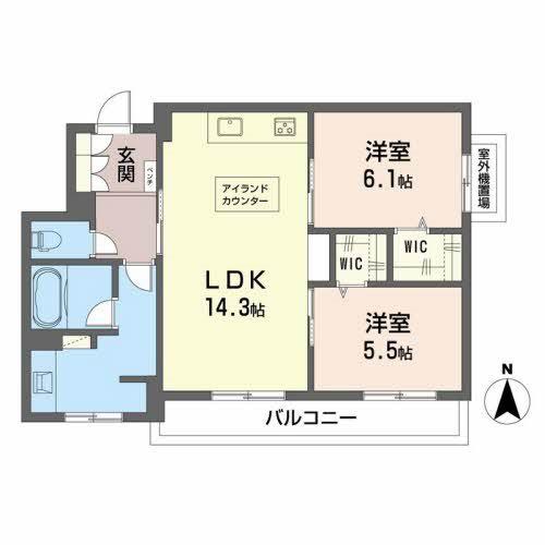 シャーメゾンステージ松山(2LDK/3階)の間取り写真